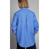 FAY - Mandarin Collar Shirt - Light Blue