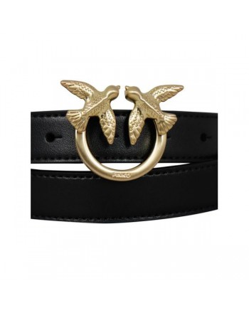 PINKO - Leather Belt BERRY SIMPLY SMALL - Black