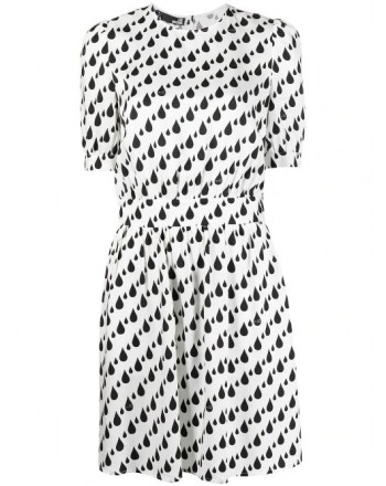 LOVE MOSCHINO - DROPS ALL OVER Print Dress - White
