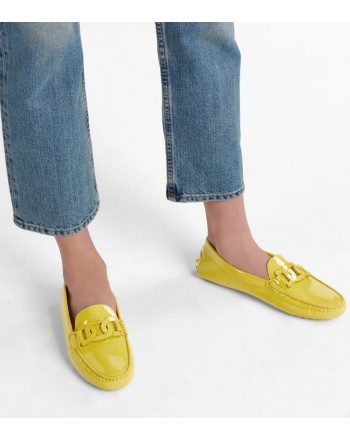 TOD'S -  Gommino patent leather loafers - Yellow queen