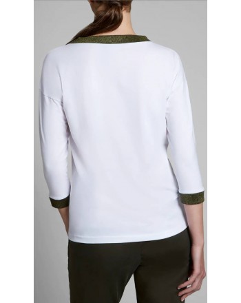 FAY -  T-shirt manica 3/4 in jersey - Bianco
