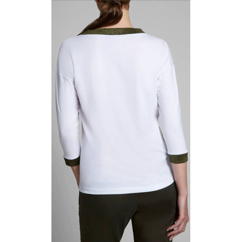 FAY -  T-shirt manica 3/4 in jersey - Bianco