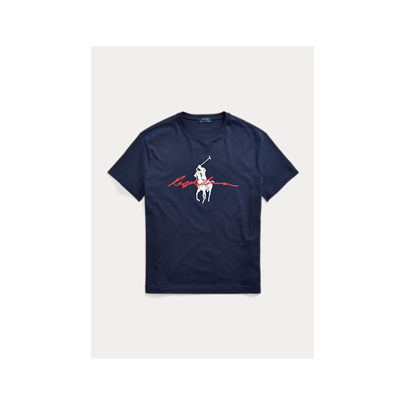 POLO RALPH LAUREN - Big Pony Custom Slim-Fit T-Shirt - Navy Blue -