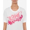 LOVE MOSCHINO - SPLASH LOGO Printed T-Shirt -White/Pink