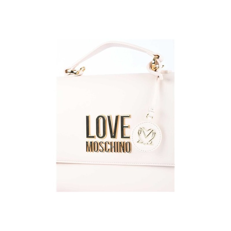 LOVE MOSCHINO - Gold Metal Logo handbag - Ivory -