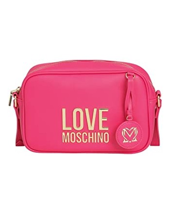 LOVE MOSCHINO - Camera Bag Gold Metal Logo - Fucsia -