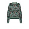 PINKO - Jaquard SOTTOSUOLO Pullover - GREEN/PINK