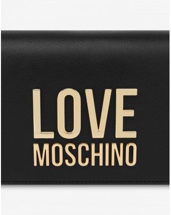 LOVE MOSCHINO - Pochettina Gold Metal Logo - Nero -