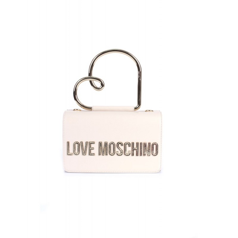 LOVE MOSCHINO - Handbag with heart handle - Ivory -