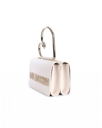 LOVE MOSCHINO - Handbag with heart handle - Ivory -