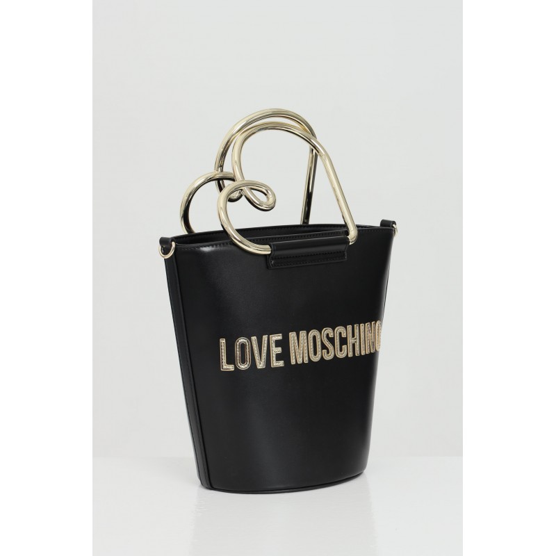 LOVE MOSCHINO - Borsa a secchiello con logo - NERO
