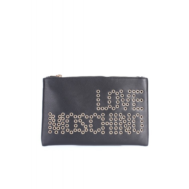 LOVE MOSCHINO - Soft Studded Clutch Bag - Black -