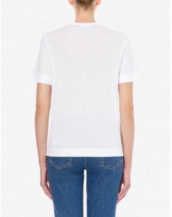 LOVE MOSCHINO PUNK SLOGAN jersey T-shirt - White