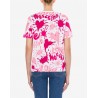 LOVE MOSCHINO - T-Shirt Stampa SPLASH LOGO - Bianco/rosa