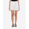 LOVE MOSCHINO - Embroidered canvas shorts with fringes - White