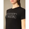 LOVE MOSCHINO - T-shirt with rhinestone logo - Black