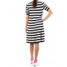 LOVE MOSCHINO - Striped half sleeve dress - Black