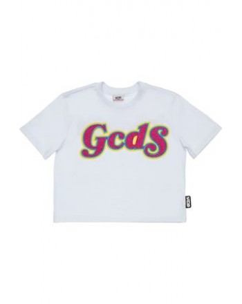 GCDS Mini - Cropped T-shirt with print - White