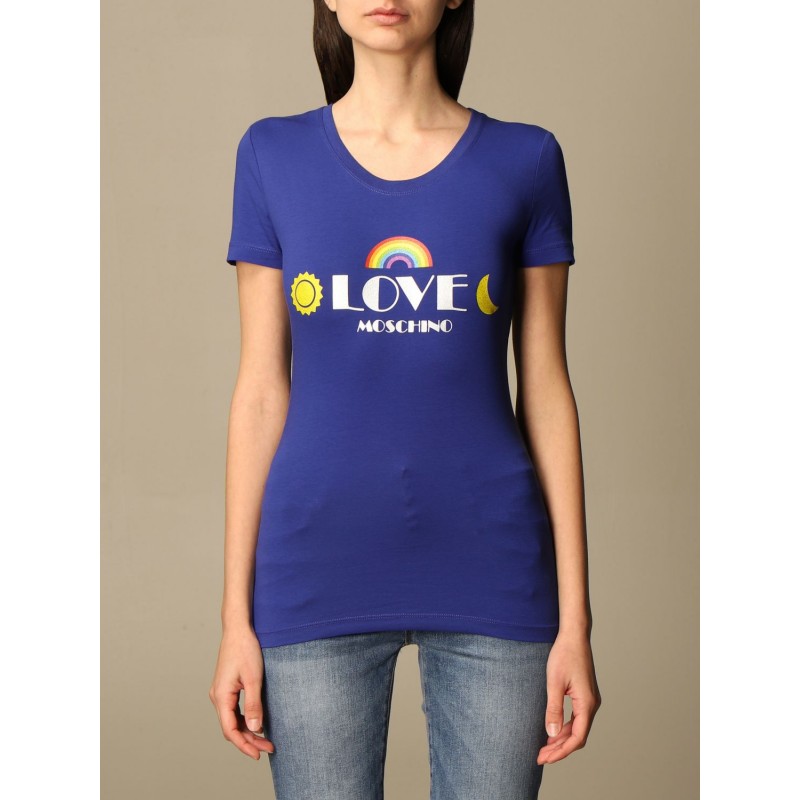 LOVE MOSCHINO - T-shirt with logo print - Blue