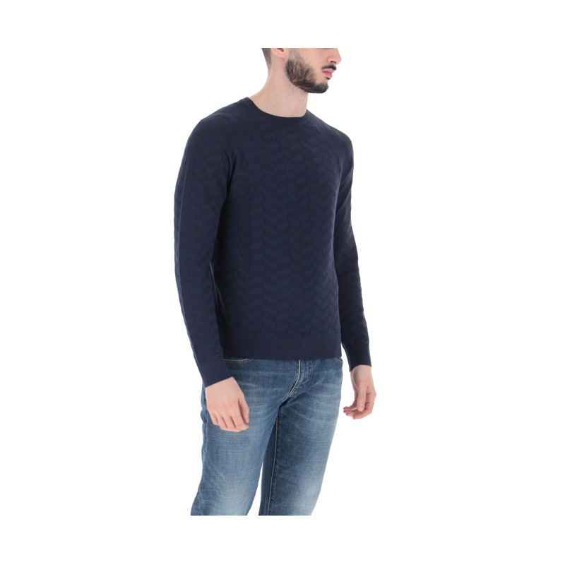 EMPORIO ARMANI - Viscose Sweater 3K1MX1 - Blue