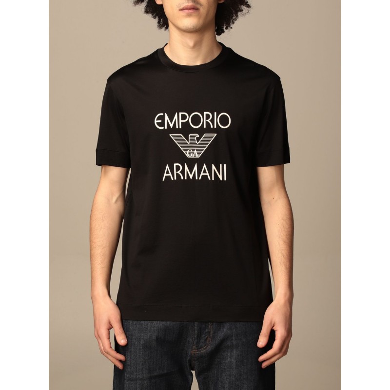 EMPORIO ARMANI - T-shirt in cotone con logo 3K1TAF - Nero