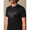 EMPORIO ARMANI - Cotton T-shirt with rubberized logo 3K1TAG - Navy -