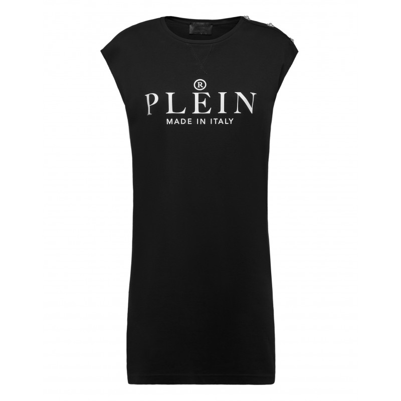 PHILIPP PLEIN - Iconic PLEIN t-shirt dress WTG0362 - Black
