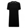 PHILIPP PLEIN - Abito T-shirt Lace inserti pizzo WTG0361 - Nero