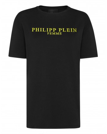 PHILIPP PLEIN - T - Shirt Iconico PLEIN oro WTK2180 - Nero