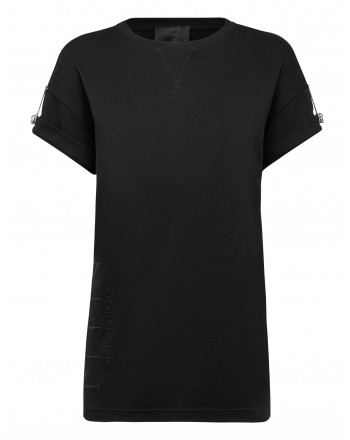 PHILIPP PLEIN - Crewneck T-Shirt with Pin WTK2181 - Black