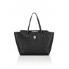 PHILIPP PLEIN - Leather shopping bag with Monogram WBA1378 - Black
