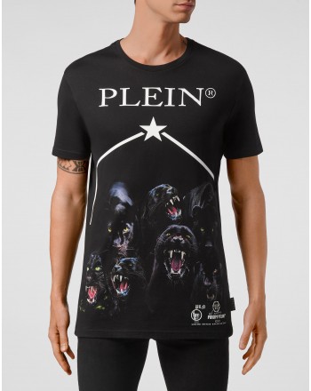 PHILIPP PLEIN -  T-Shirt Girocollo Pantere MTK5104 - Nero