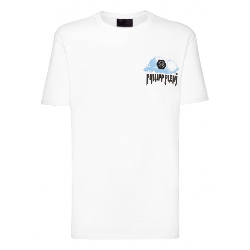 PHILIPP PLEIN - T-shirt Girocollo stampa Nuvole MTK5084 - Bianco