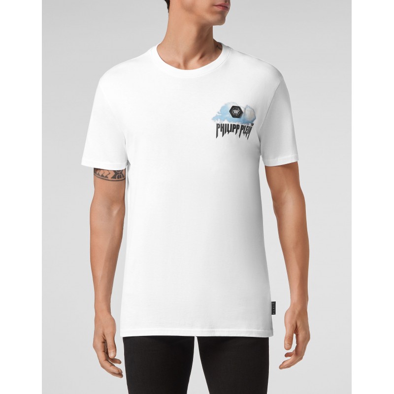 PHILIPP PLEIN - Cloud print crewneck T-shirt MTK5084 - White
