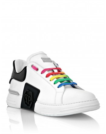 PHILIPP PLEIN - Leather and Rubber Sneakers MSC3056 - White