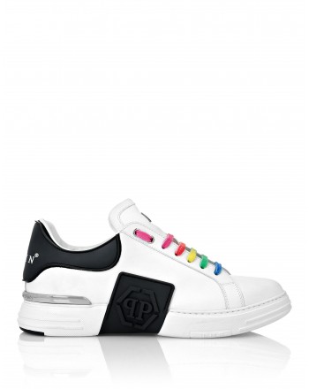 PHILIPP PLEIN - Leather and Rubber Sneakers MSC3056 - White