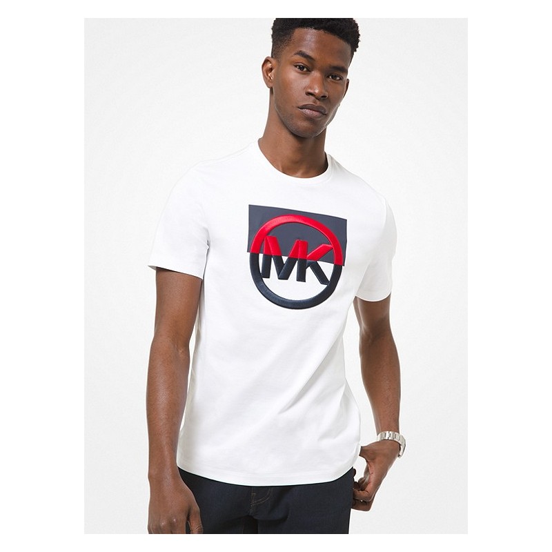 MICHAEL by MICHAEL KORS - Cotton T-shirt with embroidered logo CS1507C1V2 - white -