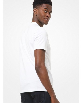 MICHAEL by MICHAEL KORS - T-shirt in cotone con logo ricamato CS1507C1V2 - bianco -