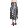LOVE MOSCHINO- Pleated Midi Skirt All Over Drops Print - WHITE / BLACK