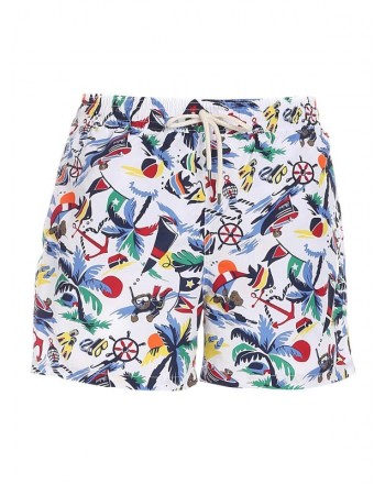 POLO RALPH LAUREN - Multicolor print swim shorts 710837406001 - Hawai -
