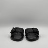 EMANUELLE VEE - Sandal in woven raffia 411m - 406 - 15 dam - BLACK -