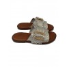 EMANUELLE VEE - Sandal in woven raffia 411m - 406 - 15 dam - Platinum -