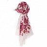 CAMERUCCI - MARGHERITA Wool scarf -White/Bordeaux