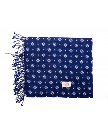 CAMERUCCI - MARGHERITA GEOMETRIC wool scarf  - Blue