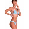 PIN-UP STARS - Padded Triangle Bikini Slip Lady Etnic Flower - Turchese