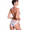 PIN-UP STARS - Padded Triangle Bikini Slip Lady Chameleon Strass 20P090T - white