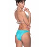 PIN-UP STARS - Triangle Bikini Padded Slip Bows Paillettes Net PA020F - Turquoise