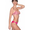 PIN-UP STARS - Padded Bandeau Bikini Brazilian Briefs Paillettes Mesh PA021CF - Fuchsia