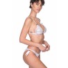 PIN-UP STARS - Padded Triangle Bikini Slip Bows Full Mirrors PA042F - White