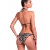 PIN-UP STARS -  Bikini Triangolo Imbottito Slip Fiocchi Giraffa 20I070F - Nero/Oro